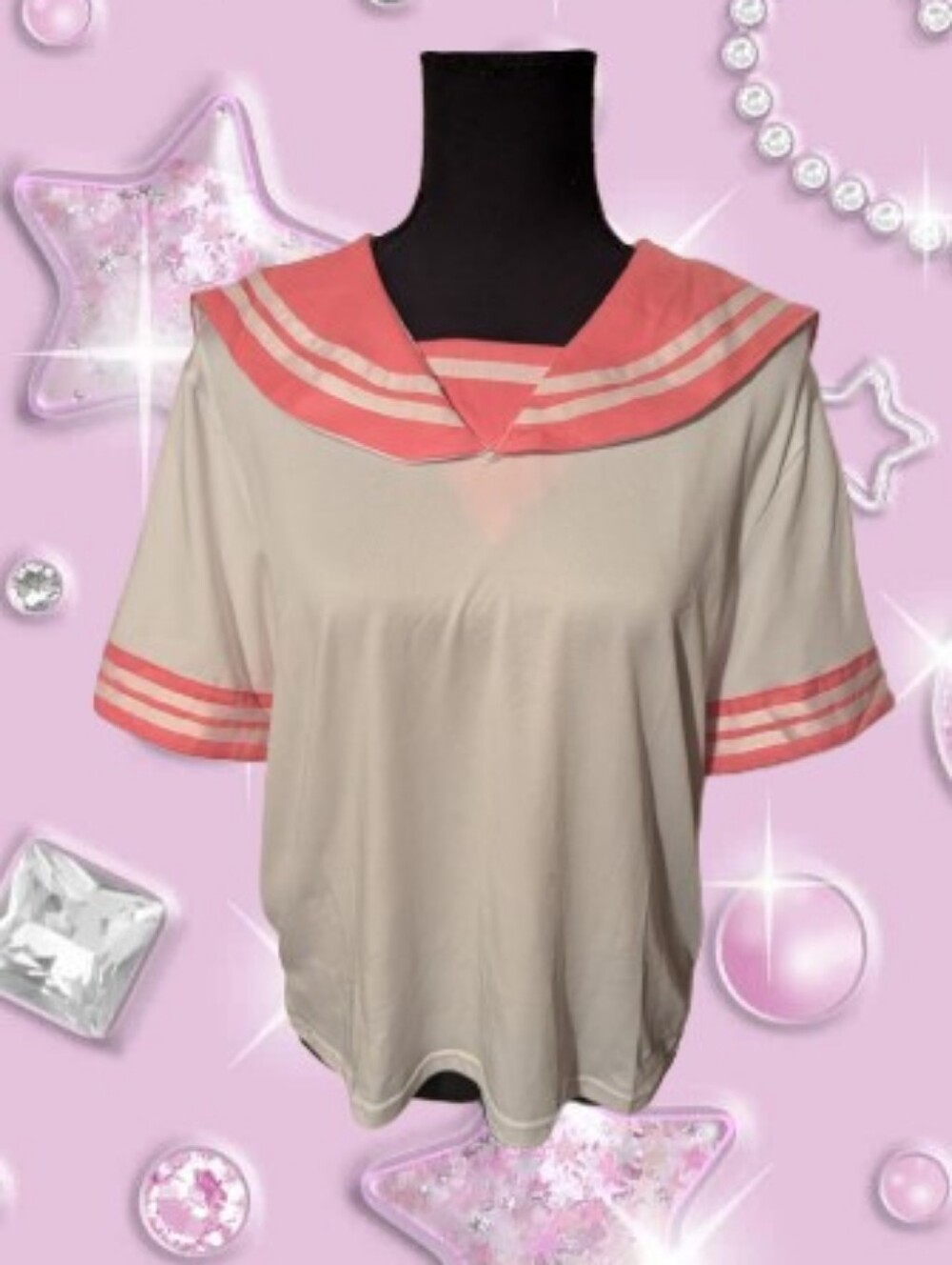 Gyaru Pink School Cosplay Top